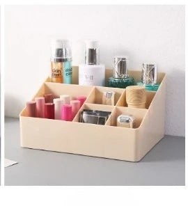 Multi-Function Desktop Storage Box – Plastic Organizer for Office, Dorm & Cosmetics