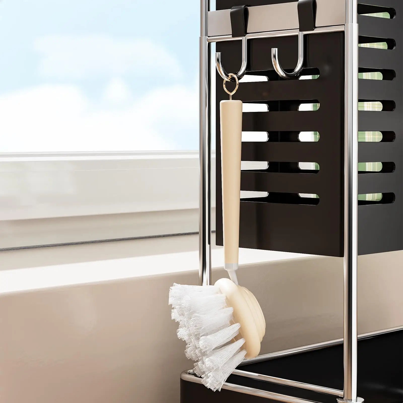Kitchen Sink Organizer with Drain Tray – Black