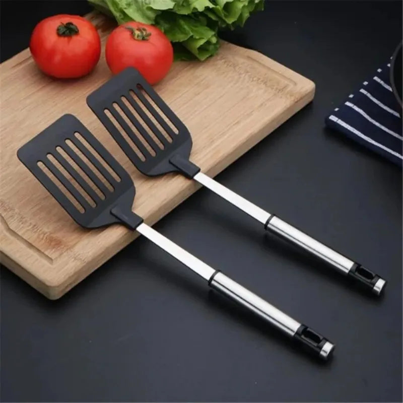 Stainless Steel Turner Spatula – Nonstick Nylon Handle Kitchen Cooking Tool