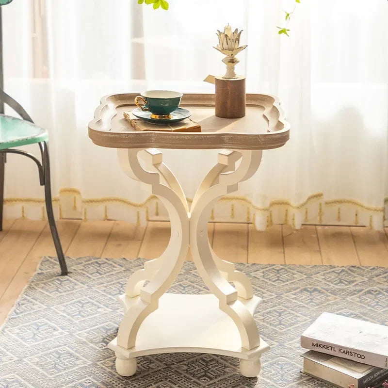 Farmhouse Natural Wood End Table Set – Modern Round Cocktail & Side Tables