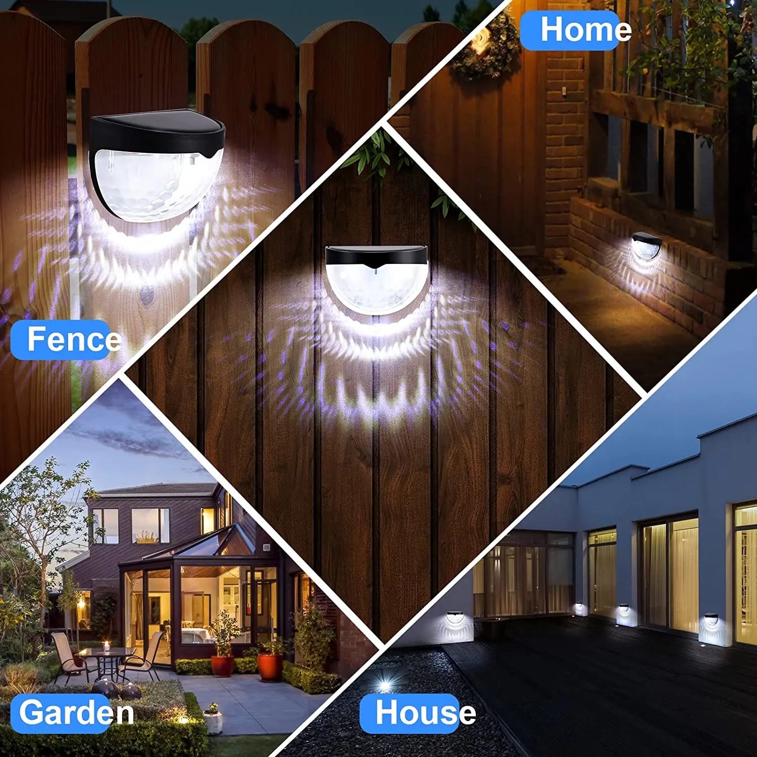 LED Solar Fence Lights – Outdoor Waterproof Wall Lights for Garden & Terrace