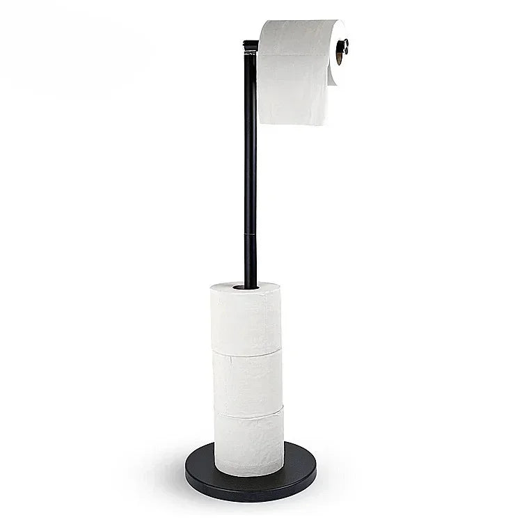 Stainless Steel Floor-Mounted Toilet Paper Holder – Single Pole Bathroom & Kitchen Stand