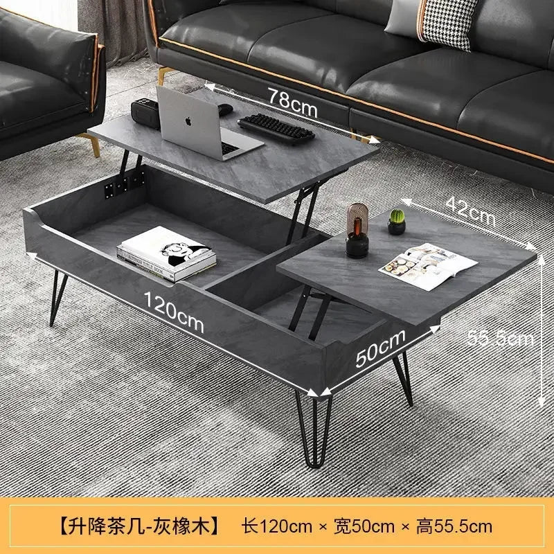 Multifunctional Foldable Coffee Table – Lift-Top Dining & Storage Center Table