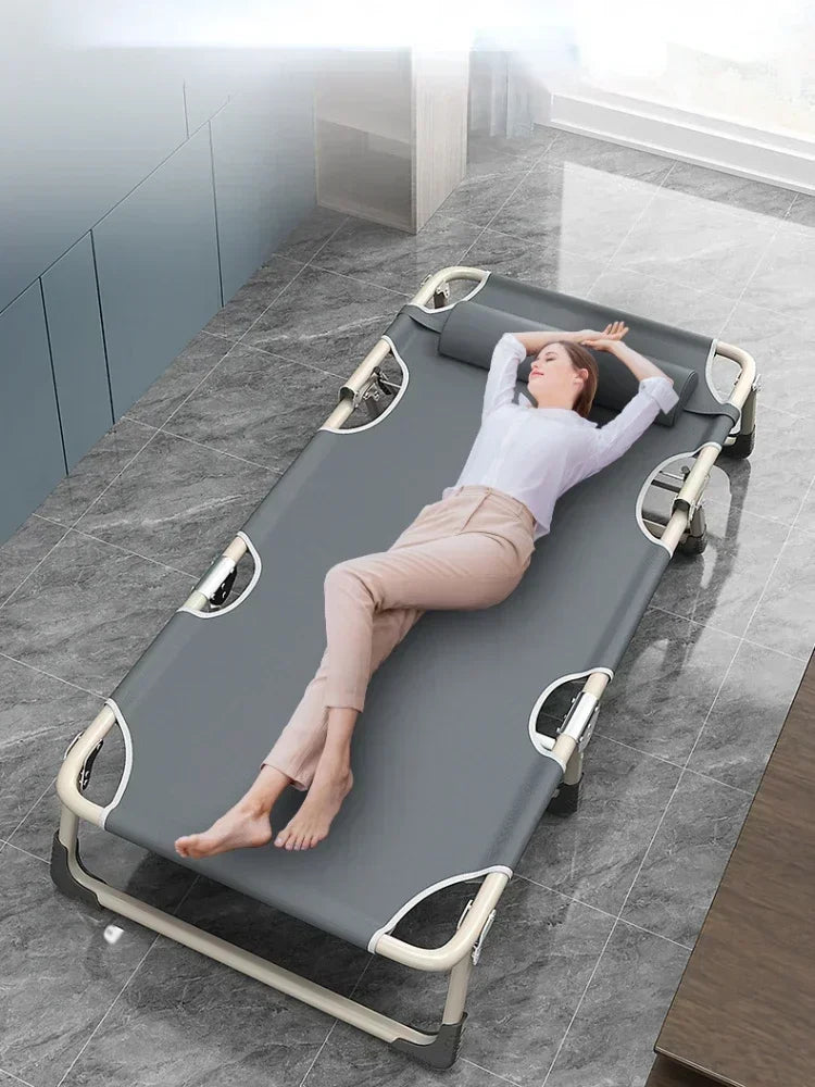 Portable Folding Bed – Comfortable Single Bed for Bedroom, Dorm & Camping