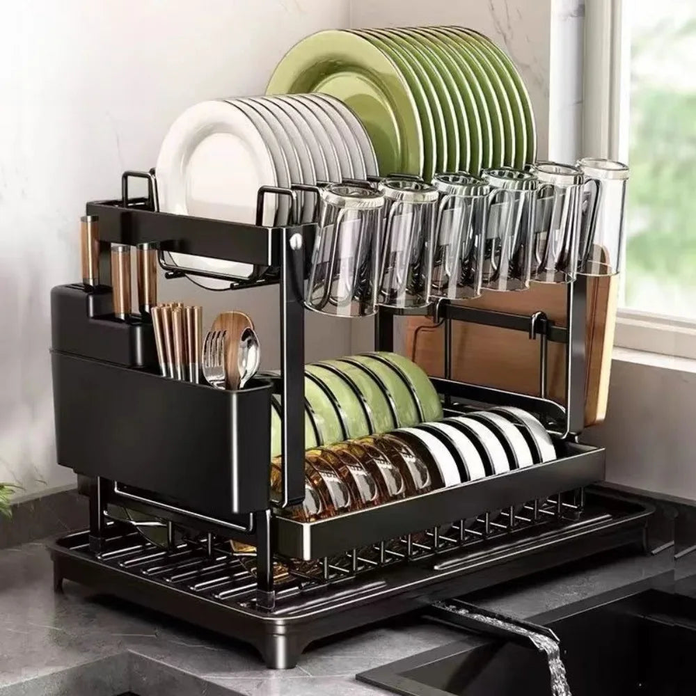 Kitchen Dish Drying & Storage Rack