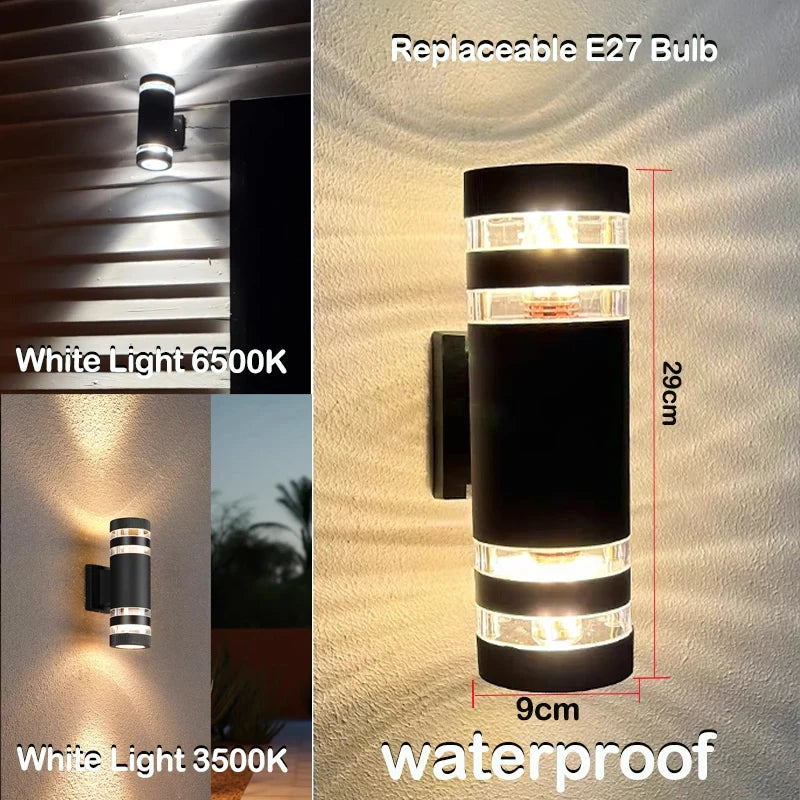 LED Outdoor Wall Light – Waterproof Up & Down Sconce for Porch, Garden & Front Door (E27, IP65)