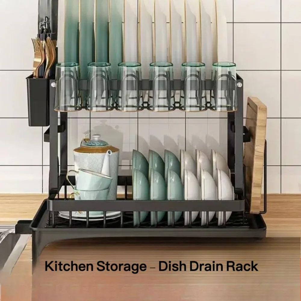 Kitchen Dish Drying & Storage Rack