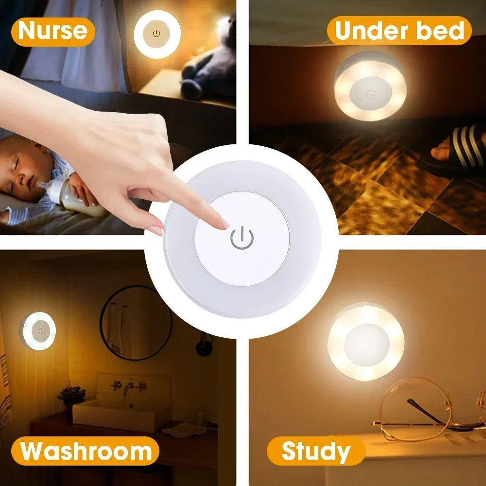 Portable USB Rechargeable LED Night Light – Modern Lamp for Living Room & Bedroom Décor