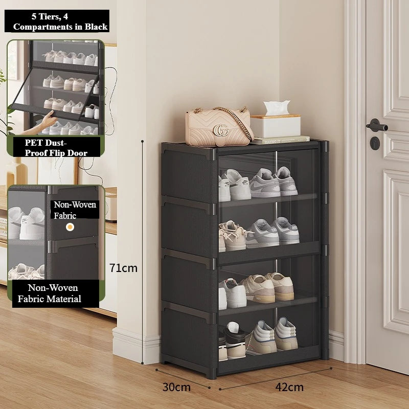 Vertical Stackable Shoe Rack – Narrow DIY Closet & Entryway Organizer