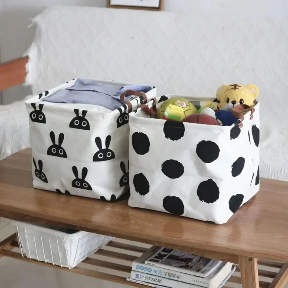 Cotton & Linen Foldable Laundry Basket – Household Clothes & Storage Organizer