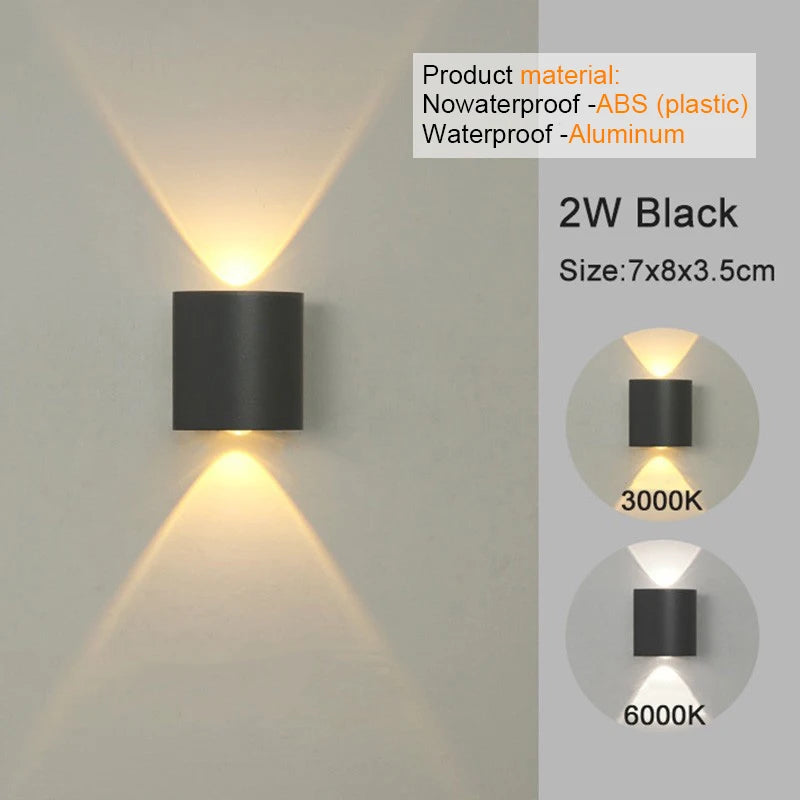 Modern LED Wall Sconce – Up & Down Indoor/Outdoor Wall Lamp for Living Room, Hallway & Bedroom