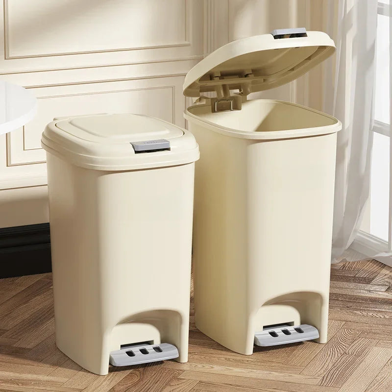Luxury Household Trash Can – Foot Pedal Bin with Lid, Large Capacity