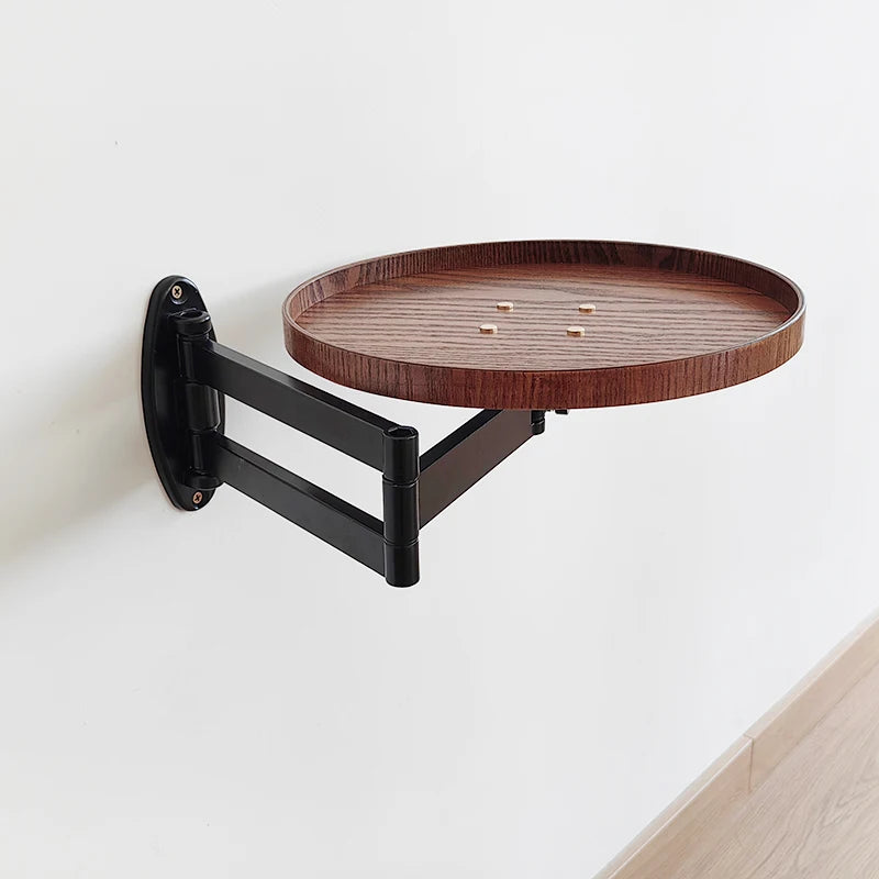 Foldable Wall-Mounted Side Table – Wooden Corner Coffee & Bedside Table
