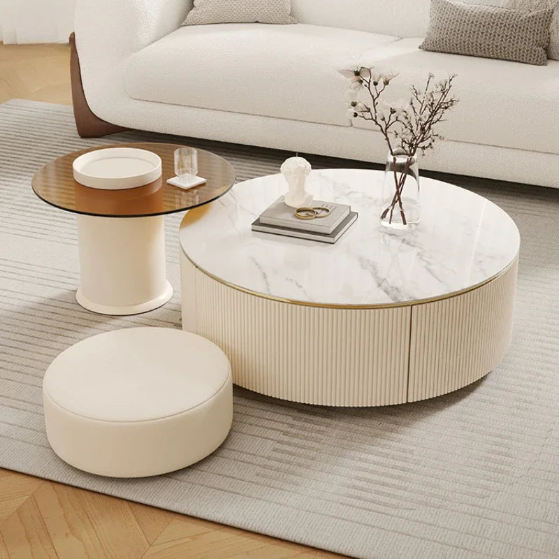 Modern Living Room Furniture Set – Coffee Table & TV Stand with Luxury Design
