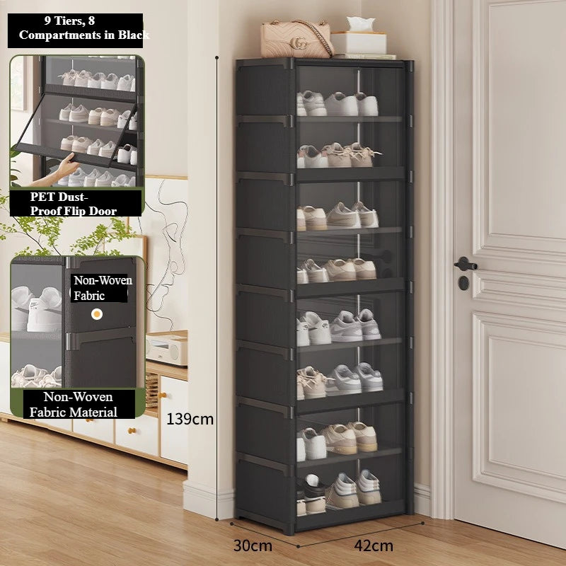 Vertical Stackable Shoe Rack – Narrow DIY Closet & Entryway Organizer