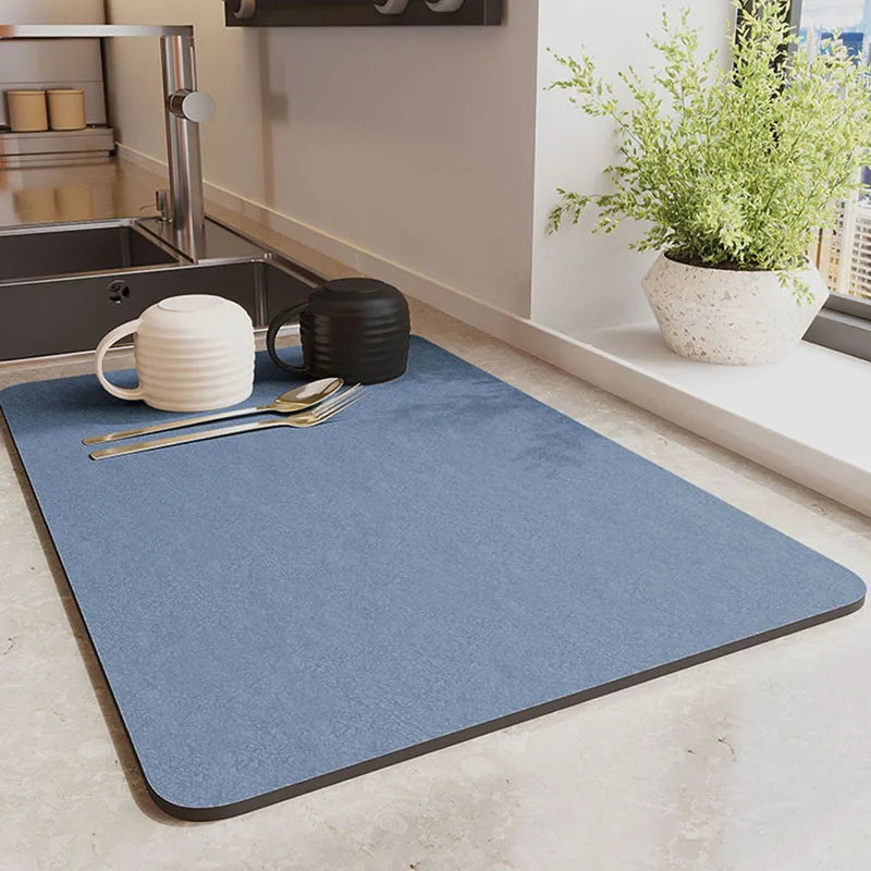 Super Absorbent Kitchen Countertop Dish Drying Mat – Non-Slip Placemat for Tableware & Dinnerware