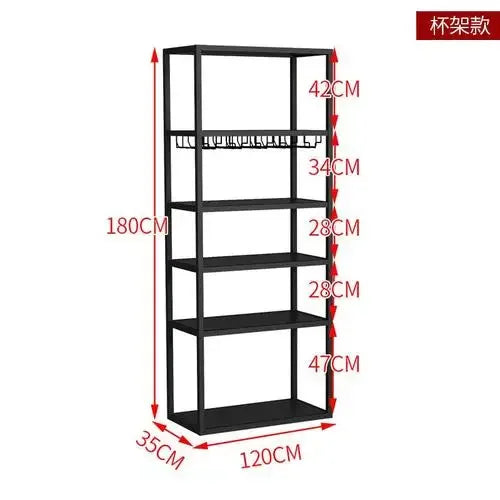 Industrial Iron Wine Rack & Bar Cabinet