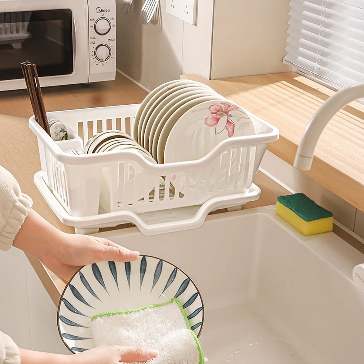 Countertop Dish Rack – With Drain Tray & Cutlery Holder