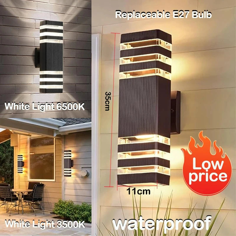 LED Outdoor Wall Light – Waterproof Up & Down Sconce for Porch, Garden & Front Door (E27, IP65)