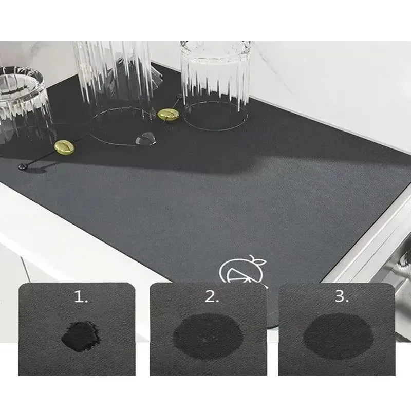 Super Absorbent Kitchen Drainage Mat – Solid Color & Heat-Resistant Design