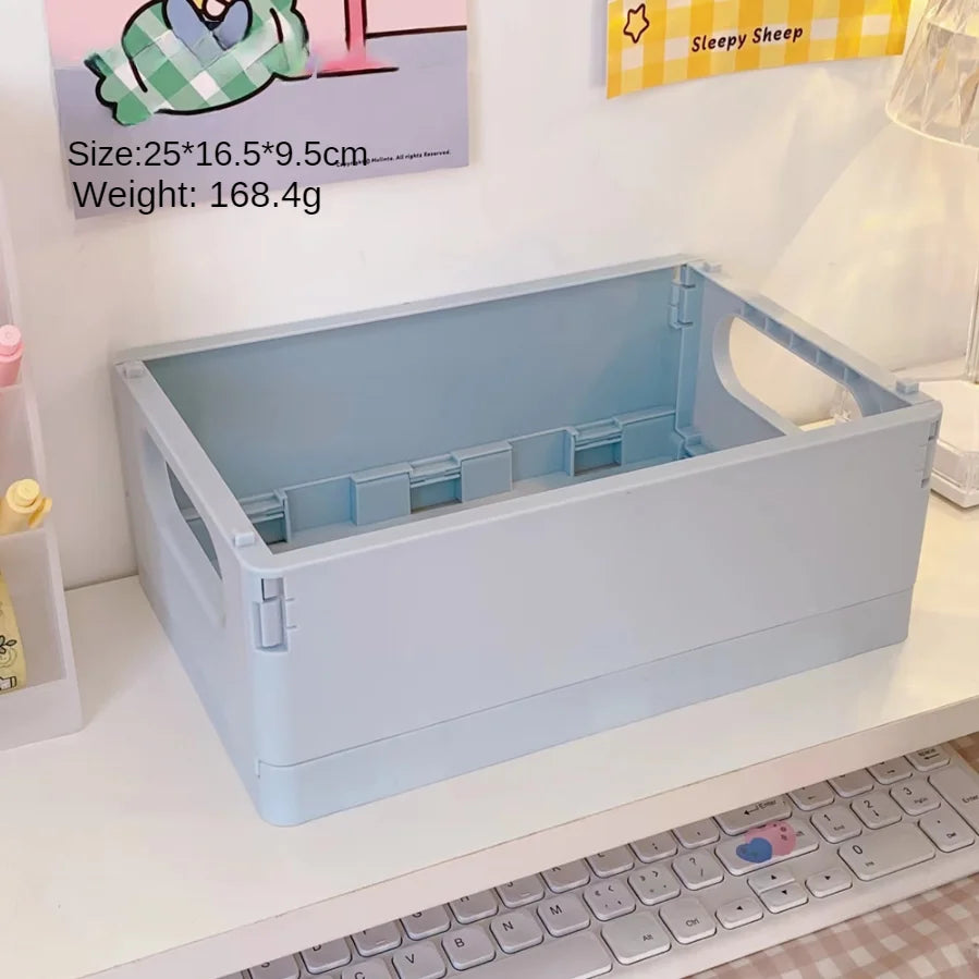 Foldable Desktop Storage Box – Dorm & Home Organizer for Books, Snacks & Toys