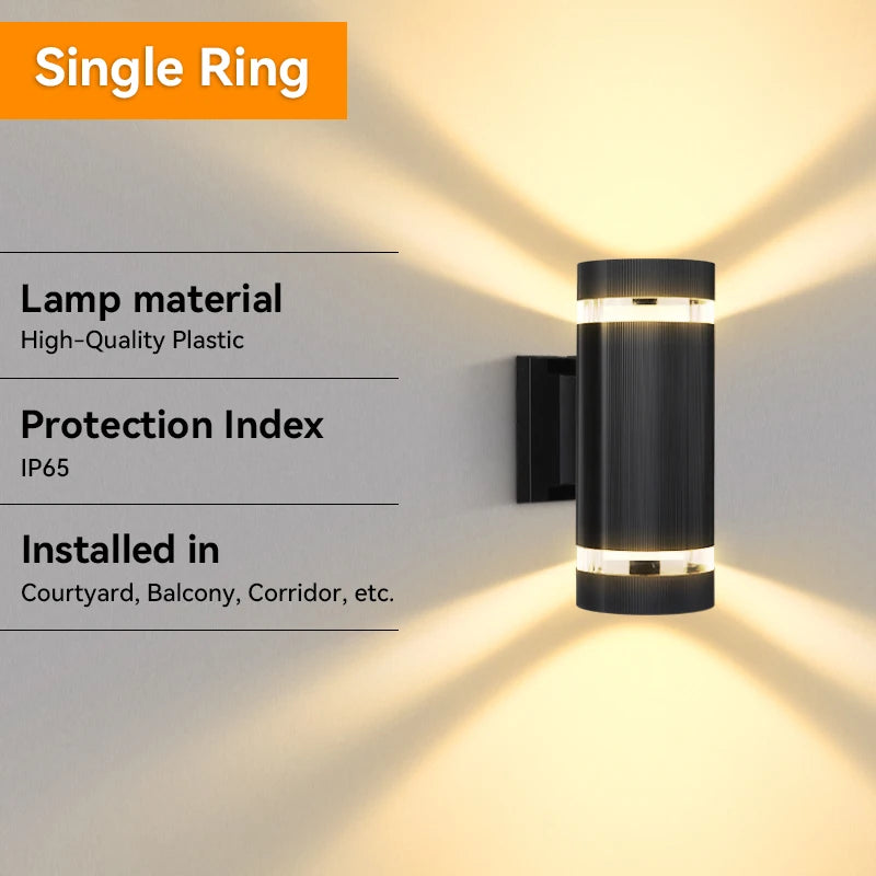 LED Outdoor Wall Light – Waterproof Up & Down Sconce for Porch, Garden & Front Door (E27, IP65)