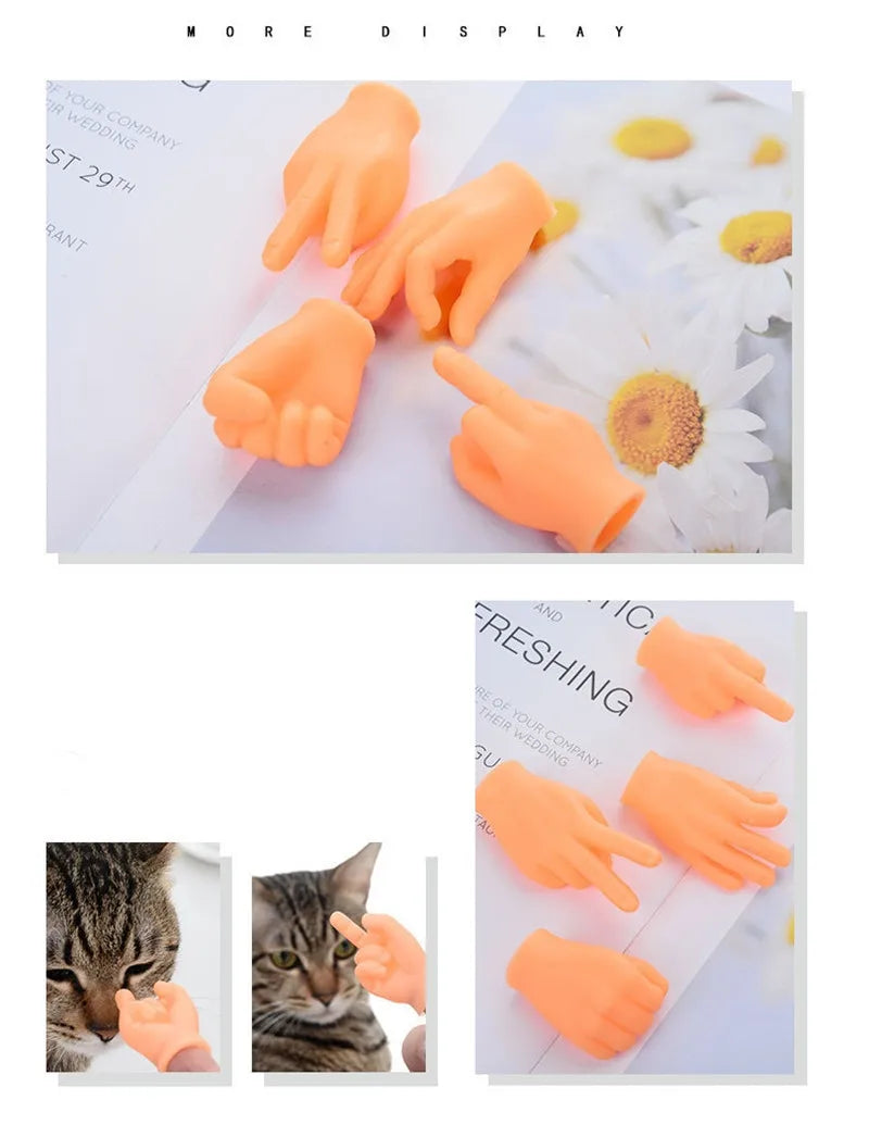 Simulation Little Hands Funny Mini Hands Foot Finger Sleeve Silicone Hand Puppet Novel Hotsale Prank Finger Toys Tease Cat Props