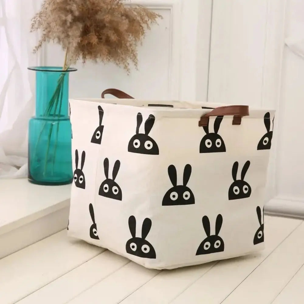 Cotton & Linen Foldable Laundry Basket – Household Clothes & Storage Organizer