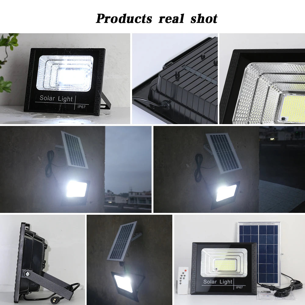 LED Solar Flood Light with Remote – Outdoor Waterproof Spotlight for Garden & Street (50W–500W)