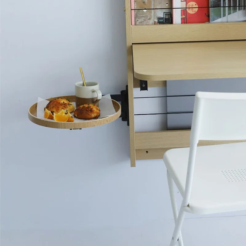 Foldable Wall-Mounted Side Table – Wooden Corner Coffee & Bedside Table