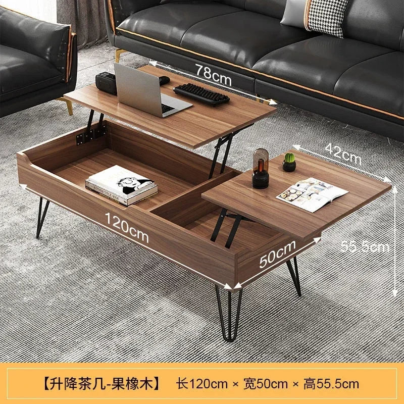 Multifunctional Foldable Coffee Table – Lift-Top Dining & Storage Center Table