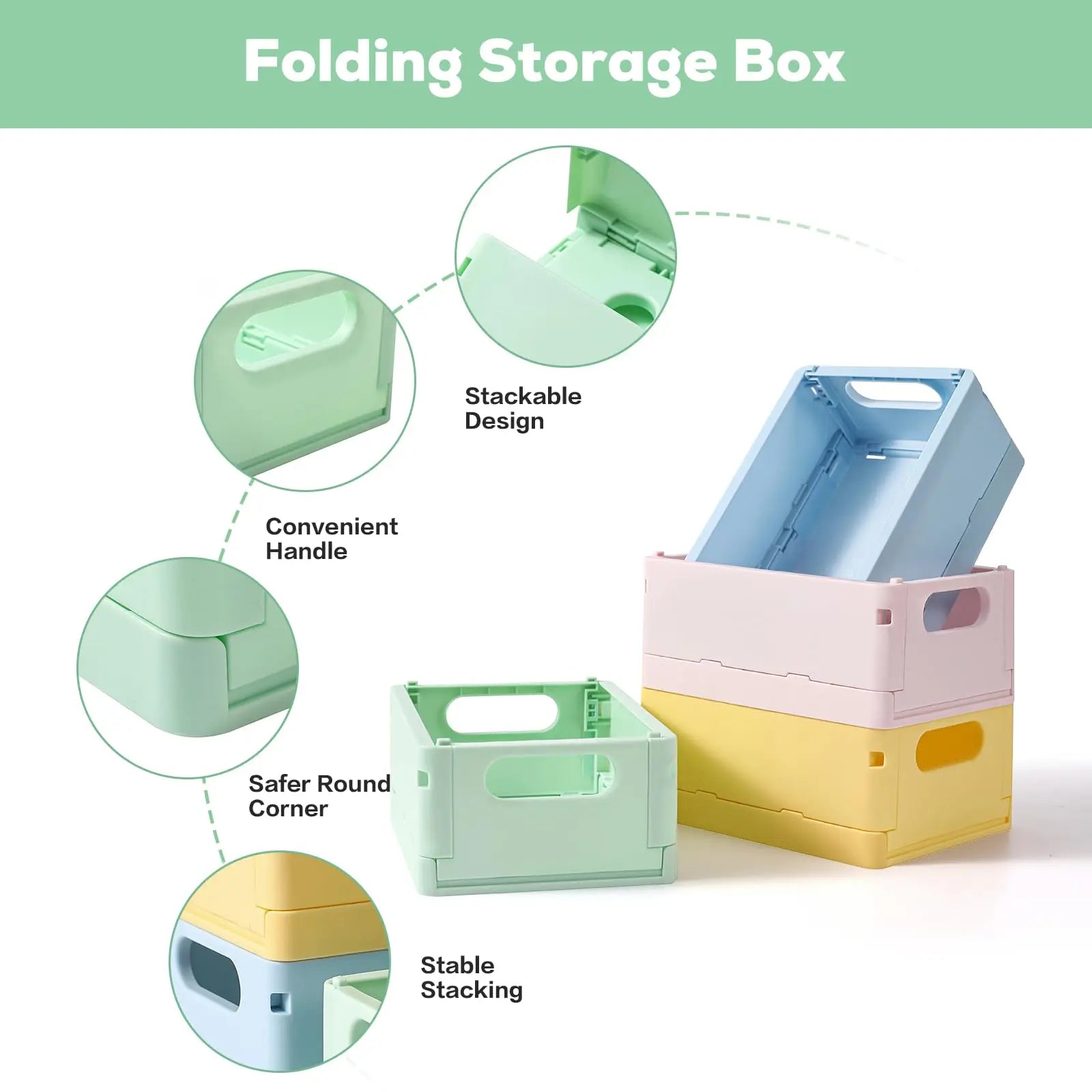 Foldable Desktop Storage Box – Dorm & Home Organizer for Books, Snacks & Toys
