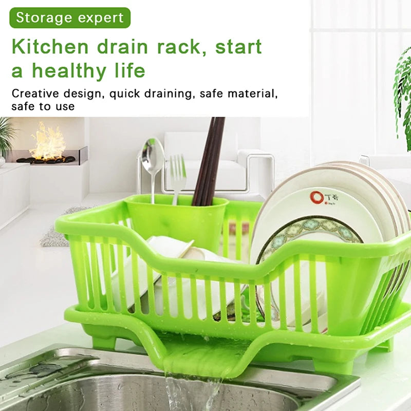Kitchen Dish Drying Rack with Drainer Board – Countertop Storage for Plates, Bowls & Utensils