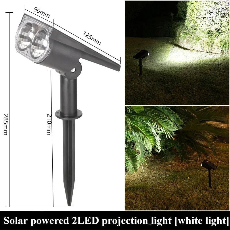 RGB Solar LED Spotlights – Waterproof Outdoor Landscape Lights for Garden, Patio & Wall (2/9 LEDs)