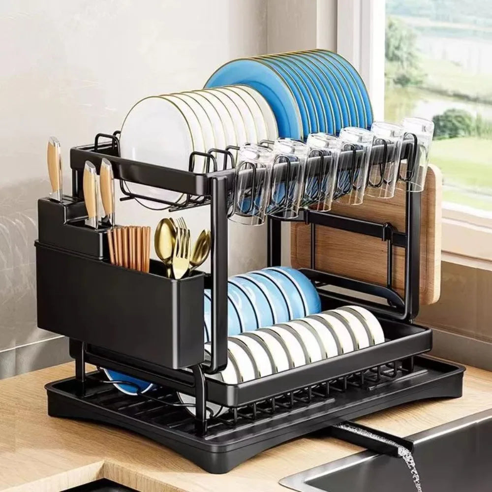 Kitchen Dish Drying & Storage Rack