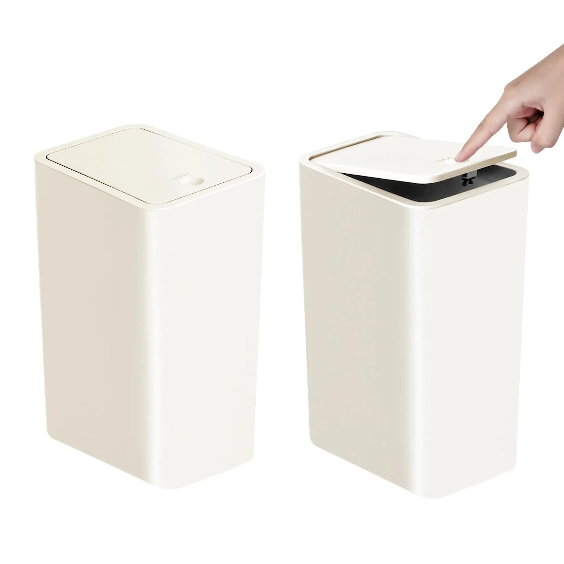 10L Bathroom Trash Can – Small Press-Top Waste Bin with Pop-Up Lid