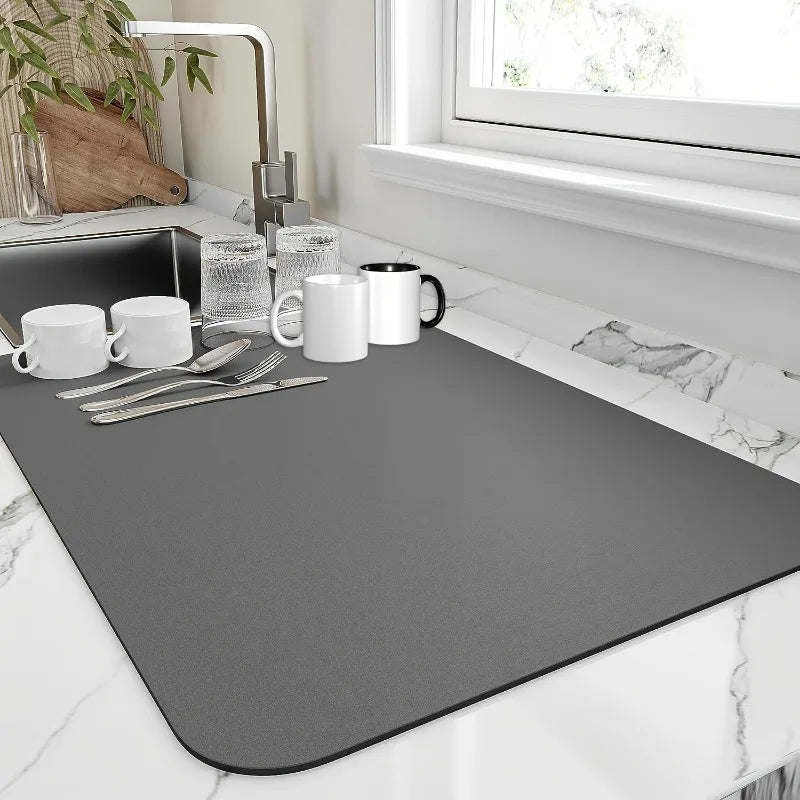 Super Absorbent Kitchen Drainage Mat – Solid Color & Heat-Resistant Design