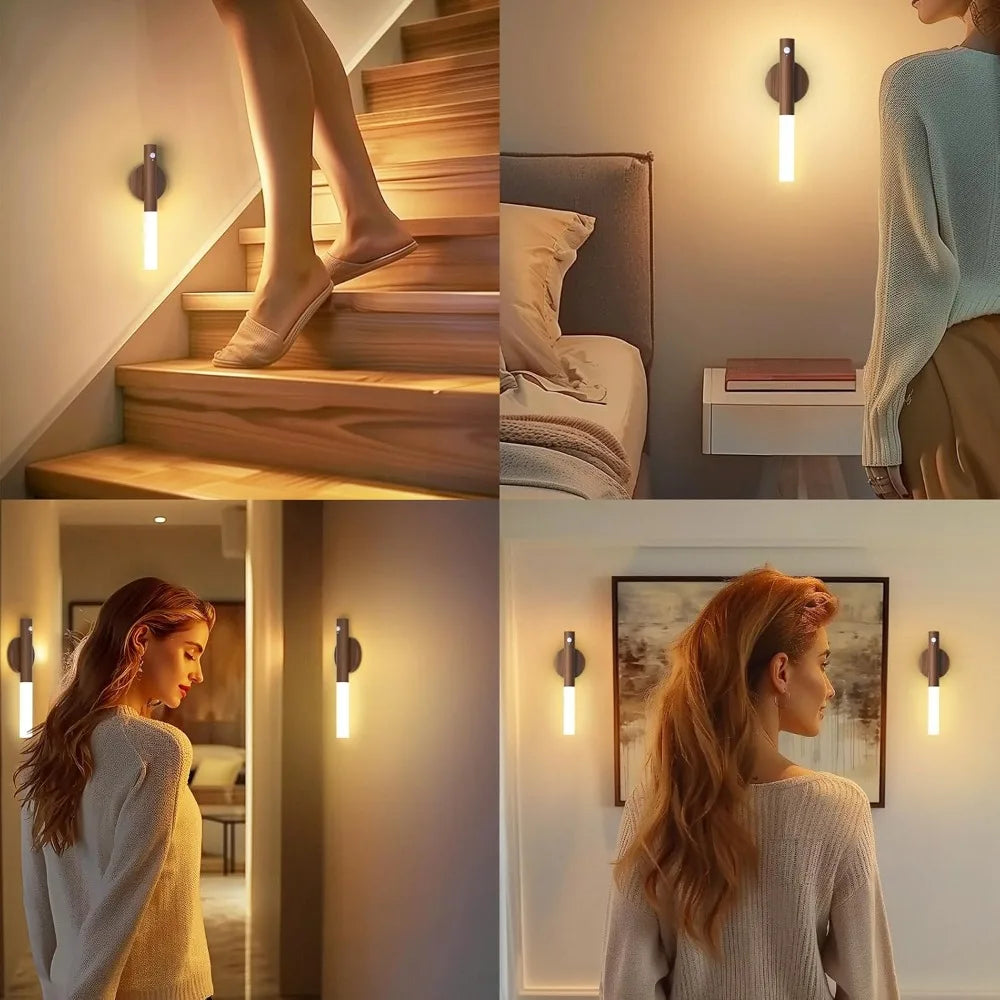 LED Motion Sensor Night Light – USB Rechargeable Smart Induction Lamp