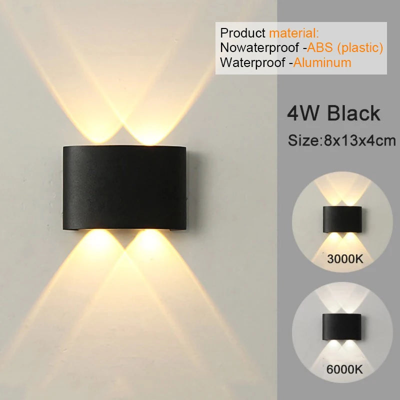 Modern LED Wall Sconce – Up & Down Indoor/Outdoor Wall Lamp for Living Room, Hallway & Bedroom