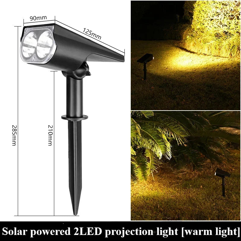 RGB Solar LED Spotlights – Waterproof Outdoor Landscape Lights for Garden, Patio & Wall (2/9 LEDs)