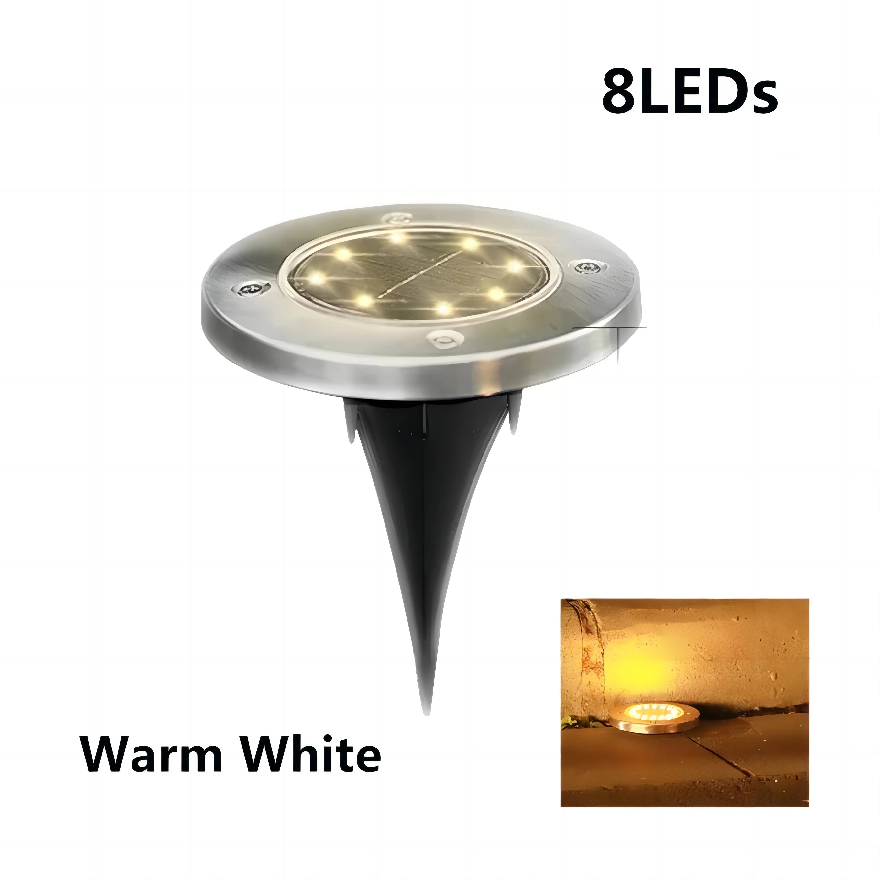 Solar Powered LED Disk Lights – Outdoor Garden & Pathway Ground Lamps (8/20 LEDs)