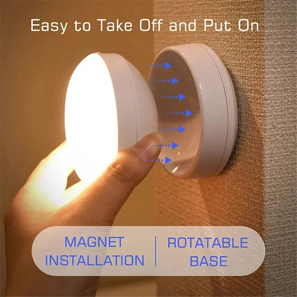 LED Motion Sensor Night Light – USB Rechargeable Smart Lamp for Bedside, Cabinet & Wardrobe