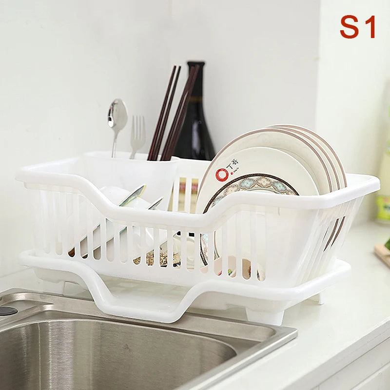 Kitchen Dish Drying Rack with Drainer Board – Countertop Storage for Plates, Bowls & Utensils