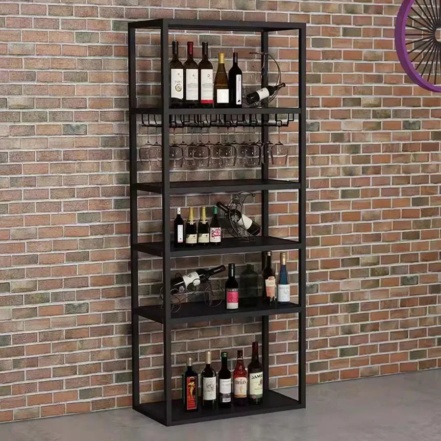 Industrial Iron Wine Rack & Bar Cabinet