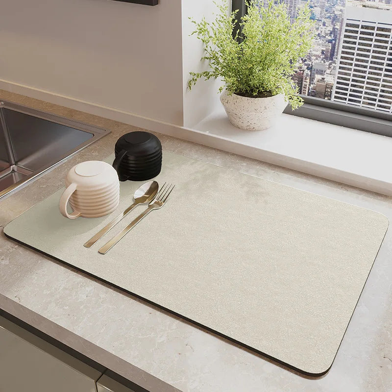 Super Absorbent Kitchen Countertop Dish Drying Mat – Non-Slip Placemat for Tableware & Dinnerware