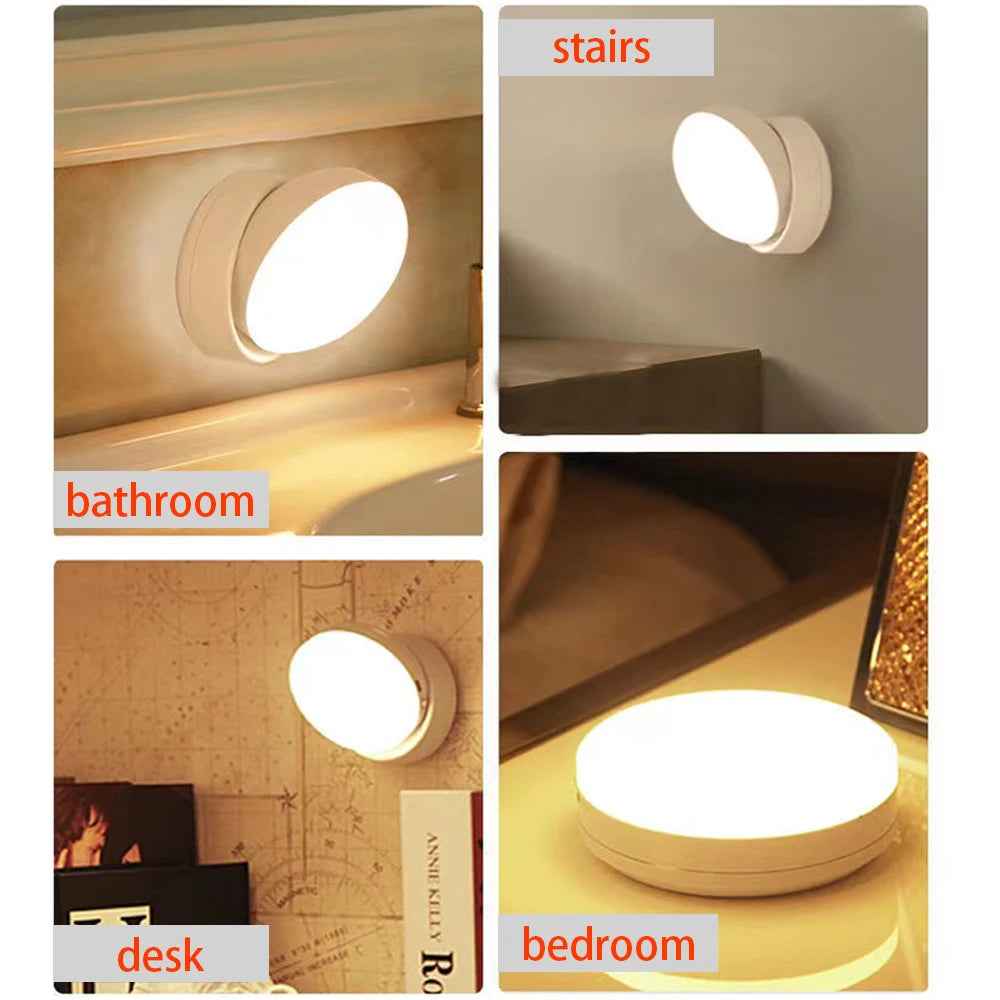 LED Motion Sensor Night Light – USB Rechargeable Smart Lamp for Bedside, Cabinet & Wardrobe