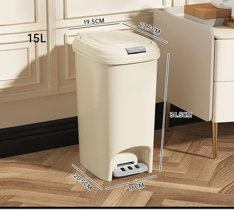 Luxury Household Trash Can – Foot Pedal Bin with Lid, Large Capacity