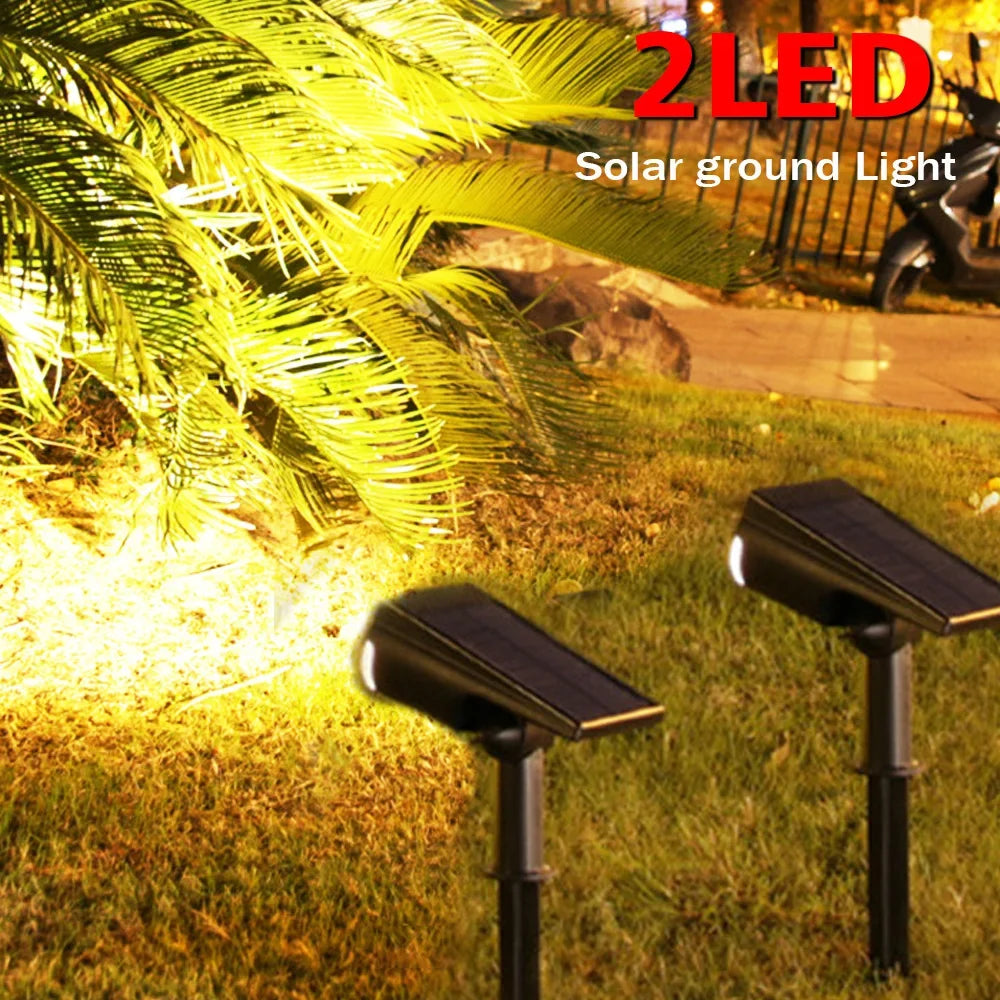RGB Solar LED Spotlights – Waterproof Outdoor Landscape Lights for Garden, Patio & Wall (2/9 LEDs)