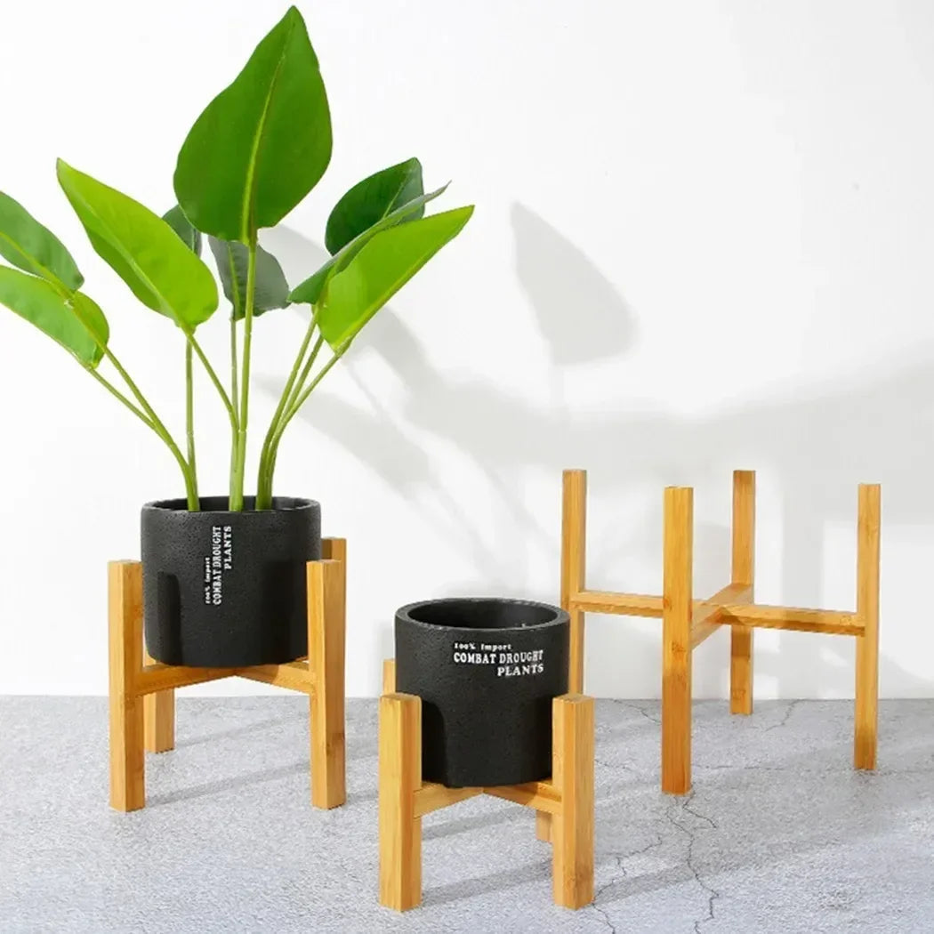 Wooden Plant Stand – Flower Pot Holder & Bonsai Display Rack for Home & Garden