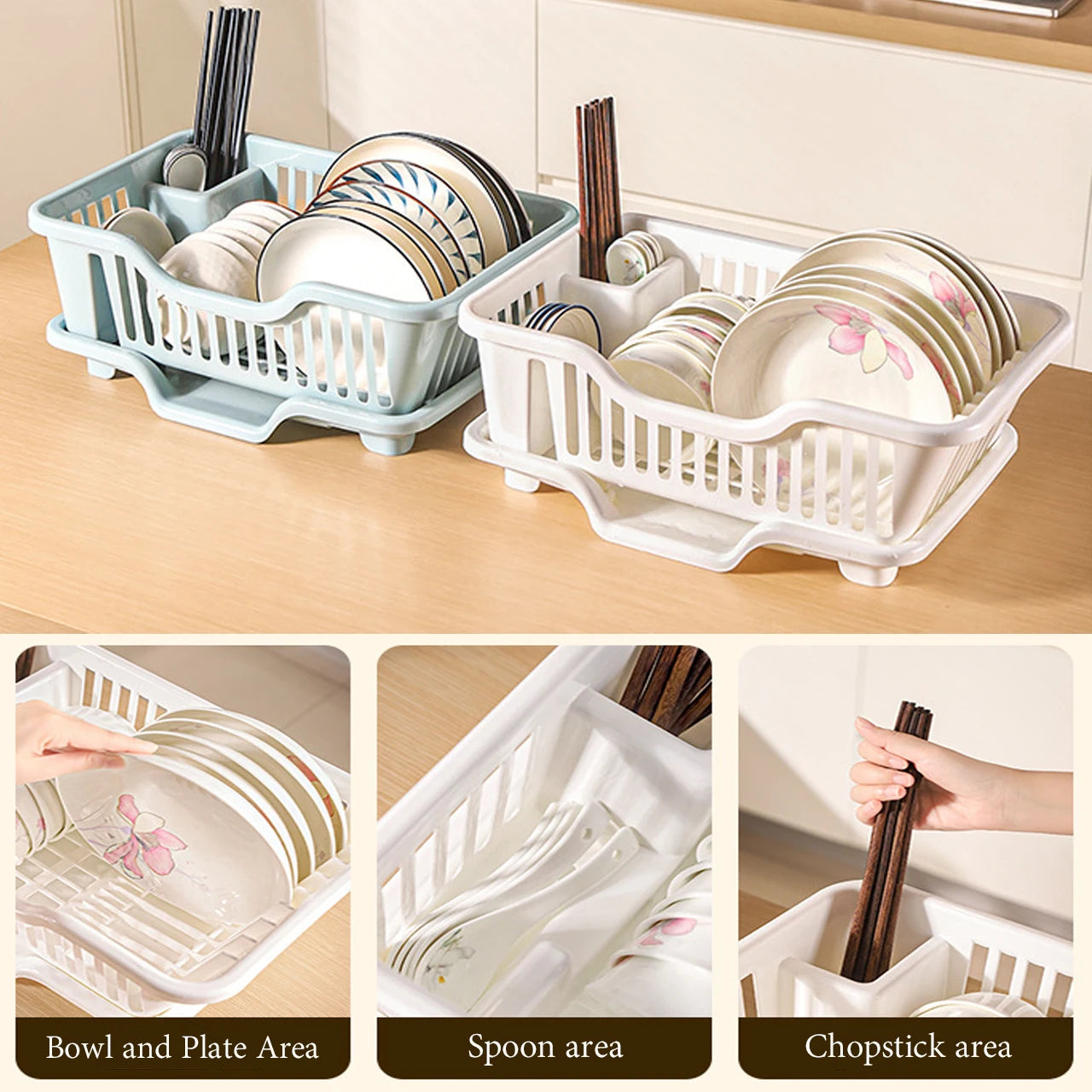 Countertop Dish Rack – With Drain Tray & Cutlery Holder